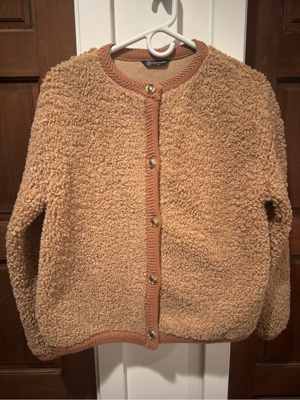 Pretty Garden Faux Fur Coat  Brown with faux suede lining size Medium
